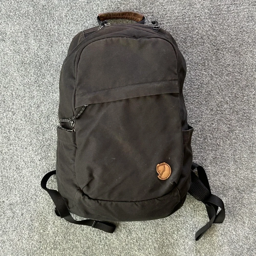Fjallraven Backpack Black G-1000 Laptop Compartment Travel Daypack Mens